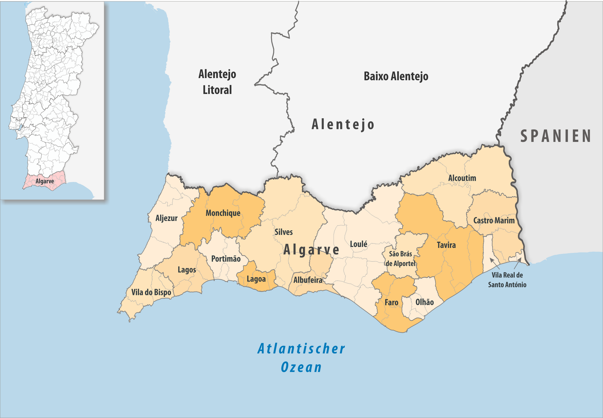 Fels- und Sandküste der Algarve